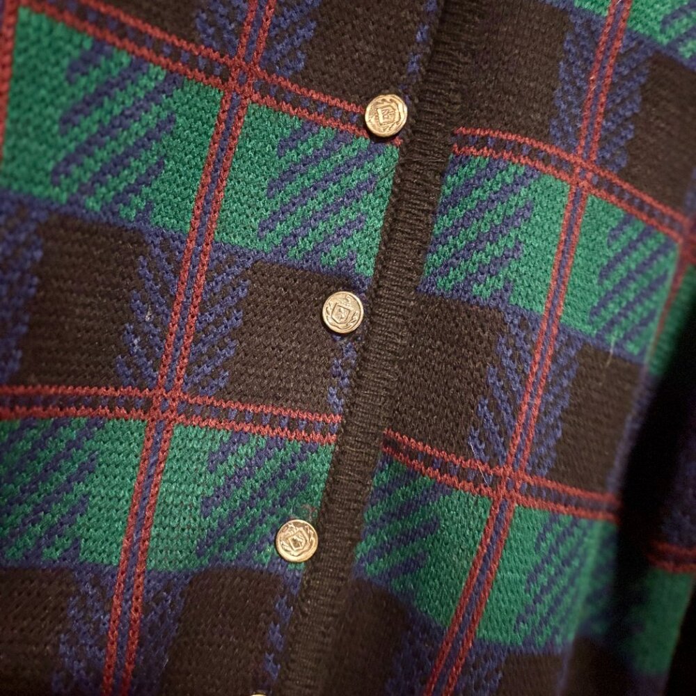 Tally Ho • vintage plaid cardigan 80s - Picture 5 of 8